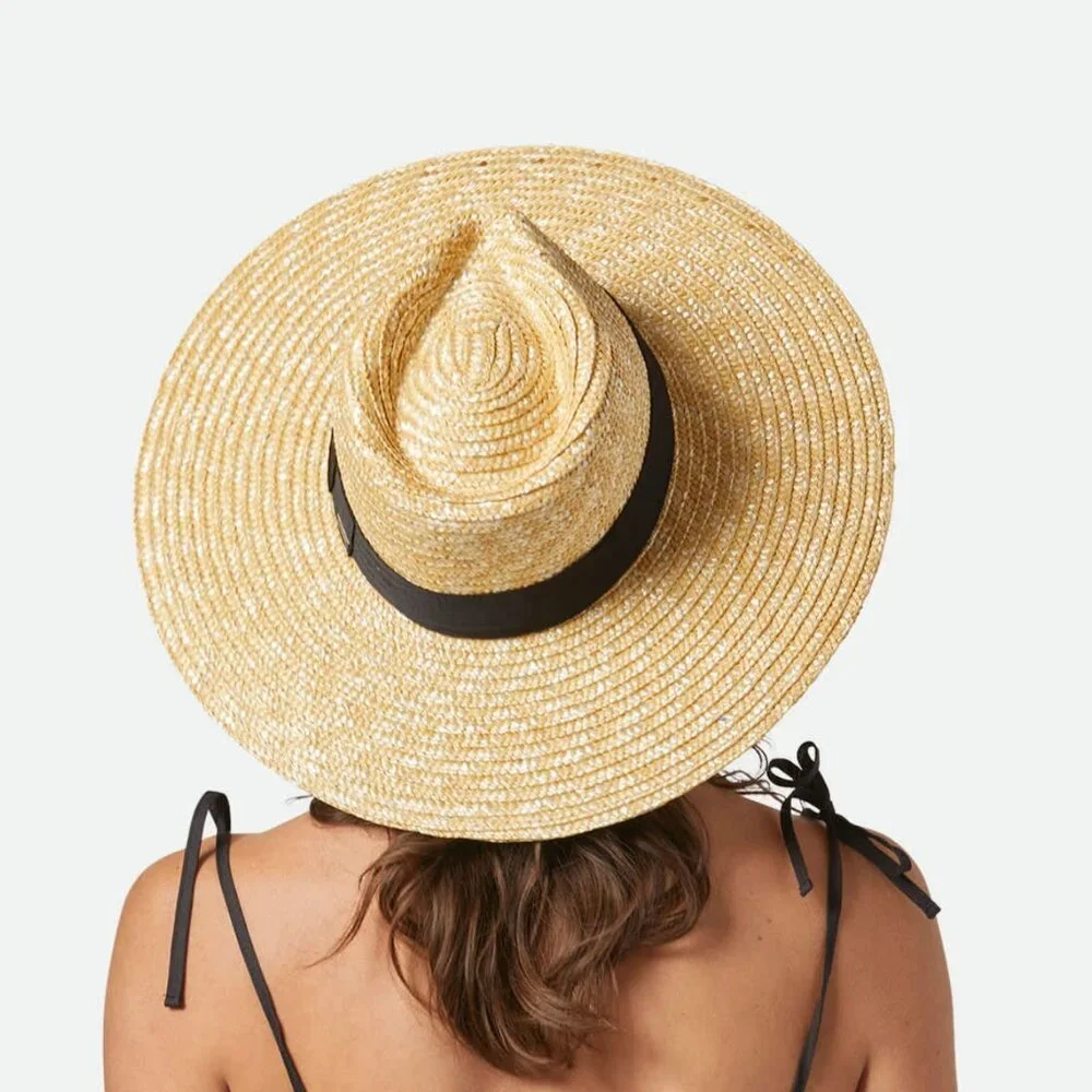 EUC Brixton Joanna Hat Straw Beach Sun Hat UPF 50 Size Medium in Honey - Picture 5 of 14